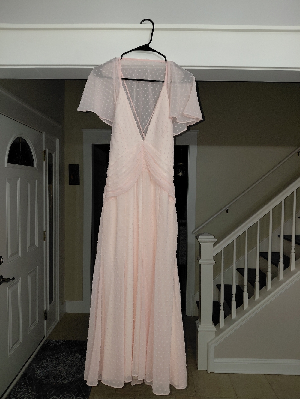 Katie May Blush Pink Swiss Dot Open Back Maxi Dress - Picture 10 of 16